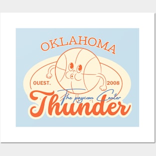 vintage okc thunder basketball Posters and Art